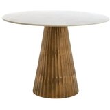 Light & Living Bijeli/u brončanoj boji okrugli blagovaonski stol s pločom stola u mramornom dekoru ø 100 cm Leyda – | shoptok.hr