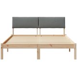  Okvir kreveta smeđe i tamnosivo 150 x 200 cm Masivna borovina | shoptok.hr