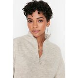 Trendyol Stone Zippered Knitwear Sweater | shoptok.hr