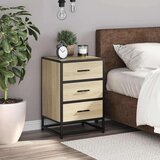 vidaXL Noćni ormarić Sonoma hrast Konstruirano drvo i metal | shoptok.hr