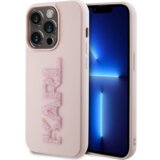 Karl Lagerfeld maska karl lagerfeld 3D rubber glitter logo za iphone 15 pro roze