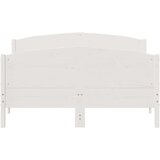  Posteljni okvir z vzglavjem bel 120x190 cm trdna borovina | Shoptok.si