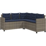  Vrtna sofa sa stolom i jastucima L-oblika siva poli ratan Smeđa | shoptok.hr