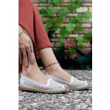 Riccon White Straw Detailed Women's Casual Shoes 0012110 cene