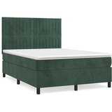 The Living Store Box spring postelja z vzmetnico temno zelen 140x190 cm žamet - Box Spring Postelja, (21448726) | Shoptok.si