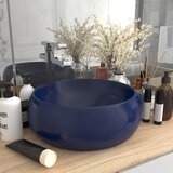 The Living Store Razkošen umivalnik okrogel mat temno moder 40x15 cm keramičen - Razkošen Umivalnik, (21750124) Cene