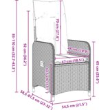 vidaXL 3 Kosni Vrtni Jedilni Set z Blazinami Bež Poly Rattan | Shoptok.si