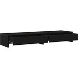  Stalak za monitor s ladicama Crni hrast 100x27x15 cm Konstruirano drvo | shoptok.hr