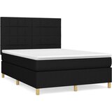 The Living Store Box spring posteljni z vzmetnico črn 140x190 cm blago - Box Spring Postelja, (21503669) | Shoptok.si