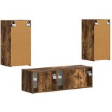  Set omare za televizijo na steni 4 pcs Dimljeni oreh, (5000132676) | Shoptok.si