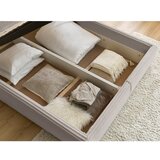 Bobochic Paris Bež oblazinjena zakonska postelja s prostorom za shranjevanje z letvenim dnom 180x200 cm Jade – | Shoptok.si