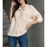Gemre Shela women's pink short-sleeve sweater with decorative buttons | Shoptok.si