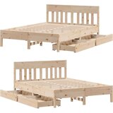 vidaXL Okvir kreveta bez madraca 140 x 190 cm od masivne borovine | shoptok.hr