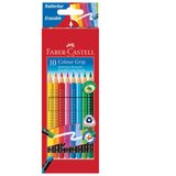  BOJE DRVENE 10BOJA S GUMICOM GRIP 2001 FABER-CASTELL 116613 BLISTER | Shoptok.si