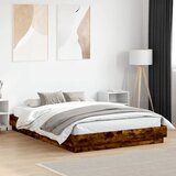 Furnova Posteljni okvir z LED diodami dimljeni hrast 140x200 cm, (21935358) Cene