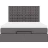 vidaXL otomanski okvir kreveta s madracem sivi 140x200cm umjetna koža | shoptok.hr