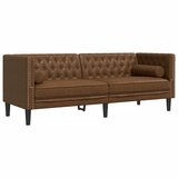  Chesterfield garnitura s jastucima, 2 dijela, smeđa, umjetna koža | shoptok.hr