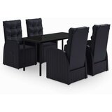  5-dijelni vrtni blagovaonski set s jastucima crni | shoptok.hr