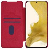 Nillkin Qin Leather Pro preklopna torbica z zaščito za kamero za Samsung Galaxy S23 – rdeča | Shoptok.si