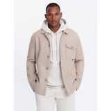 Ombre Men's lightweight fleece jacket with viscose - beige | Eponuda.ba