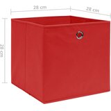  Kutije za pohranu od netkane tkanine 4 kom 28x28x28 cm crvene | shoptok.hr