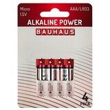 BAUHAUS Alkalna baterija Power (Micro AAA, Alkalijski (mangan), 1,5 V, 4 kos) | Shoptok.si