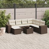  8-dijelni set vrtnih sofa s jastucima smeđi od poliratana | shoptok.hr