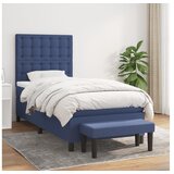 vidaXL Box spring postelja z vzmetnico modra 100x200 cm blag | Shoptok.si