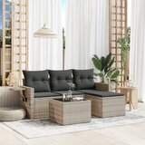 vidaXL 4-dijelni set vrtnih sofa s jastucima svijetlosivi poliratan Cijene