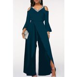 Fenzy Eleganten Kombinezon Z Bleščicami, Petrol | Shoptok.si