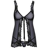 Kissable odprta majica s trakom (črna) | Shoptok.si