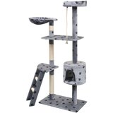  Penjalica Grebalica za Mačke sa Stupovima od Sisala 150 cm Siva s Otiskom Šapa | shoptok.hr