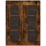 vidaXL Visoka komoda dimljen hrast 69,5x34x180 cm inženirski les | Shoptok.si