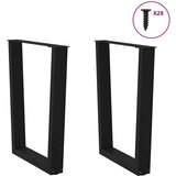  Noge za blagovaonski stol V-oblika 2 kom crne 70x(72-73 3) cm | shoptok.hr