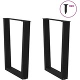  Noge za jedilno mizo v obliki črke V, 2 kosa, črne, 70 x (72-73,3) cm, jeklo, (22123809) | Shoptok.si
