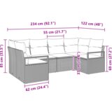 vidaXL 6-delni set vrtnih kavčev z blazinami črn poli ratan | Shoptok.si