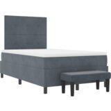  Krevet s Box Springom s madracem i klupom Tamnosivi 120x190 cm Baršun | shoptok.hr