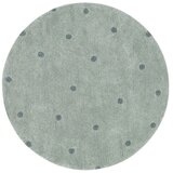Lorena Canals Svetlo zelena pralna/ročno tkana bombažna otroška preproga ø140 cm Round Dot Blue Sage – Cene