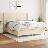  The Living Store Box spring postelja z vzmetnico krem 160x200 cm blago - Box Spring Postelja, (21454834) | Shoptok.si