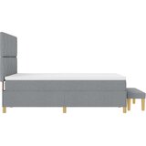 vidaXL Vzmetna postelja z vzmetnico in klopjo svetlo siva 140x200 cm tkanina, (22083152) | Shoptok.si