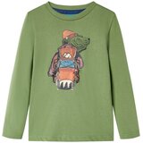  Dječja majica dugih rukava svijetla kaki 104 | shoptok.hr