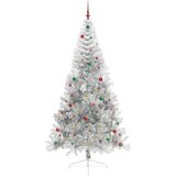  Umjetna preddekorirana božićna jelka srebrna 240 cm PET | Shoptok.si