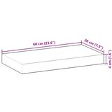  Plutajuće police 4 kom 60x20x4 cm Neobrađeno puno drvo akacije | shoptok.hr
