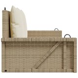  Klupa za ljuljanje s jastucima bež 119x56x48 cm od poliratana | shoptok.hr