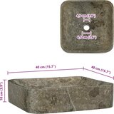  Umivaonik sivi 40 x 40 x 10 cm mramorni | shoptok.hr