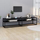  The Living Store TV omarica črni marmor 180x40x40,5 cm kaljeno steklo - TV Omarica, (21508318) Cene