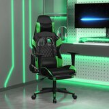  Masažni gaming stol z oporo za noge črno in zeleno um. usnje, (21152251) | Shoptok.si