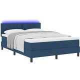  Krevet s opruga kutije s LED trakama Plava 160 x 200 cm tkanina | shoptok.hr