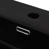 Pipo Umivalnik z odprtino za pipo iz keramike črn 76x42,5x14,5 cm | Shoptok.si
