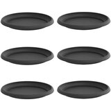  Kružni Pladanj za Cvijeće 6 pcs Crna Ø 14 x 2 cm Plastika | shoptok.hr